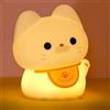 Amaredom Gatto Lampada, Lampada per Bambini, Lampada Notturna in Silicone Dimmerabile, Lampada da Comodino a LED Ricaricabile con Timer di 20 Minuti e Controllo Touch per Bambini, Ragazze, Donne