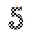 Gosknor Candele Compleanno a Tema Auto Corsa, Candele Compleanno con Numeri a Scacchi Candele Bianco e Nero Topper Torta Buon Compleanno Decorazioni Feste per Ragazzi Feste Tema Auto Corsa (Numero 5)