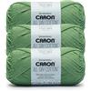 Caron All Day Cotton - 3 confezioni da 170 m/99,8 g verde erba 100% filato di cotone mercerizzato