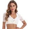 Adisno Dirndl Bluse, Camicia Dirndl Donna, Camicia Bavarese Donna,Dirndl Blouse, Scollatura a V, Bianco (IT, Numero, 38, Regular, Regular, Bianco)