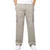 Generisch Pantaloni da lavoro da uomo, con molte tasche, Chino Jogger da uomo, pantaloni cargo da uomo, larghi, per anziani, in cotone, # 1 kaki, XXL