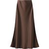Generic Gonna da donna in raso a vita alta, gonna midi da donna in raso di seta, gonna estiva casual sexy midi lunghezza elastica, rosa, M