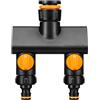 Splter per acqua di rubinetto da giardino a 2 vie Tubo da 1/2 3/4 a 20/25mm Connettore rapido Tipo Y Interruttore regolabile Valvola di controllo dell'acqua  15