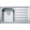 Franke Lavello Cucina 1 Vasca da Incasso con Gocciolatoio a Destra Larghezza 86 Cm materiale Acciaio Inox Serie Neptune colore Acciaio - 101.0040.731
