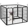 PawHut Recinto per Cani Pieghevole in Metallo, per Interno ed Esterno con Porta con Catenaccio e Picchetti, 82x82x60cm Grigio