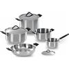 Barazzoni Batteria di Pentole Barazzoni 33 Carati Inox 17090800 - Composizione A - 8 Pezzi
