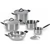 Barazzoni Batteria di Pentole Barazzoni 33 Carati Inox 17090805 - Composizione B - 8 Pezzi