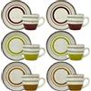 Namai Casa Set 6 Tazzine da Caffè in Porcellana con Piattino - Mirra - Design Elegante e Colorato