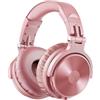 OneOdio ProC Bluetooth Cuffie senza fili e modalità cablata, 110 ore di utilizzo, cuffie audio con microfono, Hi-RES audio, cuscinetti in proteine morbide, extra bassi, comode leggere pieghevoli oro