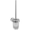 Villeroy & Boch Elements - Set spazzole per WC Tender, porta spazzola per WC per montaggio a parete, set spazzola WC con portascopino in vetro satinato, rotondo, cromato