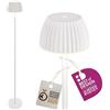 Briloner - Riffle lampada da terra LED senza fili IP44 con touch, 19 x 124 cm, dimmerabile, funzione memoria, lampada da terra a batteria, vincitore del German Design Award 2025, bianco