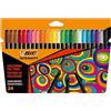BIC Intensity Up, Set Disegno & Scrittura a Colori, Pennarelli Punta Media (0,8mm) per Libri da Colorare, Disegno e Appunti, Set da 24 Unità, Cancelleria Scuola