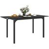HOMCOM Tavolo Allungabile 4-6 Posti Espandibile da 120-160 cm con Gambe in Acciaio, Nero