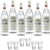 Nardini Grappa Bianca 1 lt Con 6 Bicchieri