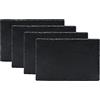 moorg Piatti Ardesia Naturale, Set da 4 Piatti Rettangolari, Piatto Ardesia da Portata Rettangolare, Vassoio 30x20 cm