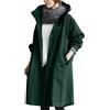 AMDOLE Trench da donna casual lungo cappotto antivento con tasca plus size cappuccio colletto a vento giacca a vento casual vestibilità ampia primavera autunno cappotto Outwear, A-verde, XL