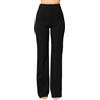 AMDOLE Pantaloni corti da donna, per allenamento, ufficio, gamba larga, a vita alta, pantaloni da donna, Nero , L