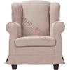 Liberoshopping Poltrona da Camera Bergere Imbottita in Tessuto antimacchia sfoderabile (Beige, Senza Pouf)
