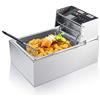 Ejoyous Friggitrice, Friggitrice Elettrica in Acciaio Inossidabile da 6 L, Friggitrice Professionale con Cestello della Friggitrice Manico Anti-bruciatura, per Catering Domestico Patatine Fritte