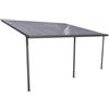 Pergola da esterno patio in alluminio antracite e policarbonato opale, 4x4 metri