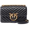 Pinko, LOVE ONE MINI DC SHEEP NAPPA C Donna, Z99Q NERO-ANTIQUE GOLD, size