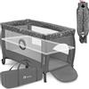 Lionelo Lettino Culla Neonato da Campeggio, Viaggio, Portatile Pieghevole + Borsa colore Grey - Stefi Plus