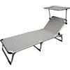 Amicasa Lettino Prendisole da Giardino Mare Spiaggia in Alluminio Professionale con Tettuccio Parasole in Tela colore Grigio - Lett 4