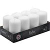 Hofer Candele Bianche a Colonna - 4,5 x 9 cm - Set di 8 Piccole Candele Decorative Cilindriche - Colore Bianco - Lunga Durata di 12 Ore - Cera Antigoccia - Non Profumate - Qualità RAL