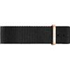 Daniel Wellington Classic Cornwall Cinturino Unisex Adulto, 18mm, in NATO, Nero/Oro Rosato