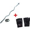 TOORX ** OFFERTA KIT ** Bilanciere Curl da 120 cm chiusura a vite + Guantini Palestra in Cuoio e Spandex (Misure a Scelta)