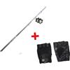 TOORX ** OFFERTA KIT ** Bilanciere dritto 215 cm chiusura a vite + Guantini Palestra in Cuoio-Spandex (Misure a Scelta)