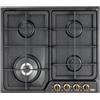 DELONGHI De'Longhi ANF 46 PRO - Piano cottura gas, 60 cm, 4 fuochi, doppia corona, griglie in ghisa, colore antracite