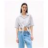 Tommy Jeans Camicia crop relaxed fit a maniche corte Blue Donna