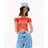 Tommy Jeans Top crop slim fit con motivo a nido d'ape Donna