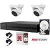 HIKVISION KIT VIDEOSORVEGLIANZA HIKVISION DVR 4 CANALI TELECAMERE DOME IR 40MT HD 1 TB