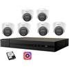 HIKVISION Kit Videosorveglianza Hikvision NVR poe 8 Canali 6 telecamere dome 2mpx 500gB