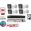 HIKVISION KIT VIDEOSORVEGLIANZA HIKVISION 4 CANALI 5 MPX 4 TELECAMERE BULLET 5MPX 3K HYBRI