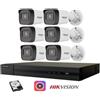 HIKVISION Kit Videosorveglianza Hikvision NVR poe 8 Canali 6 telecamere bullet 2mpx 500gB