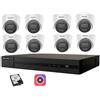 HIKVISION Kit Videosorveglianza Hikvision NVR poe 8 Canali telecamere dome 2 megapixel 500