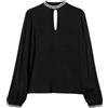 Twinset Milano blusa donna in crêpe con ricami Nero