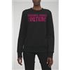 Versace Jeans Couture felpa donna con logo gothic glitterato Nero