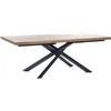 E-STYLO Tavolo Fisso Top in truciolare di pioppo impiallacciato e bordo massellato Gambe in metallo verniciato,100cm X 200cm H. 76cm,Top: rovere naturale gambe: nero