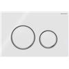 Geberit Placca Geberit Sigma50 Round Vetro Bianco / Cromato Doppio Tasto | 115.884.SI.1 Vetro Bianco