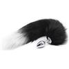 BONDAGERIE® Black Fox - Coda pelosa con plug anale in alluminio, foxtail donna uomo butt buttplug coppie tail gatto Dimensione: M