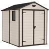 Keter Casetta da Giardino Manor 6x8, Finitura Effetto Legno Graffiato, Beige, 185,8x236,8x227H Cm