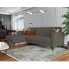 Dmora - Divano letto con penisola Angel, Divano ad angolo reversibile, Sofà contenitore moderno con chaise longue e 3 cuscini, 230x153h85 cm, Marrone