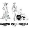 Instant Project Targa WC in Laminato Plastico Argento - Decorazioni Eleganti per Bagni Pubblici e Privati - Uomo, Donna, Disabili, Unisex - Adesivi per Porte e Muri Interni o Esterni
