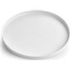 Yvttve Vassoio Decorativo Rotondo Bianco, Vassoio da Portata di Metallo, Vassoio organizzatore per Gioielli, Trucco, Articoli da Toeletta, Stoviglie da Cucina (bianco, Ø 30 cm)