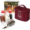RoseFlower 6 pcs Portatile Bottiglia di Porta Condimento, Porta Sale Olio da Viaggioper Esterni Vaso di Spezie Condimento Trasparente e Bottiglia di aceto Contenitore per Picnic BBQ#Rosso Scuro