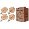 greenandco 4x lampadina a filamento LED Vintage | oro | E27 G95 | 5W 400lm | 2000K bianco extra caldo | 360° | 230V | senza sfarfallio | non dimmerabile